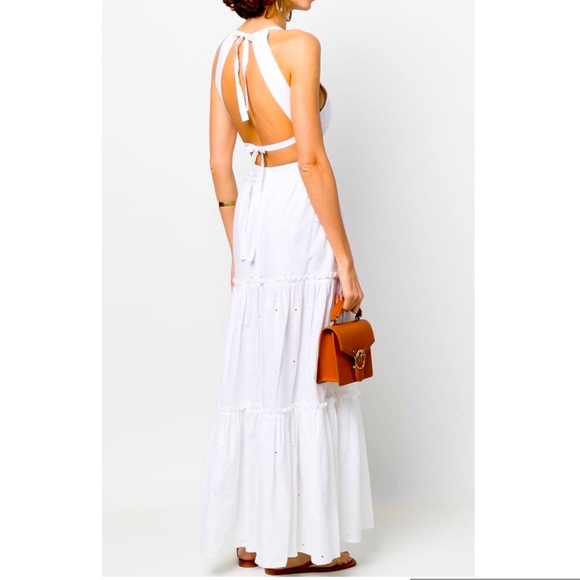 PINKO Maxi White Summer Dress 100% Cotton NEW - Picture 3 of 7